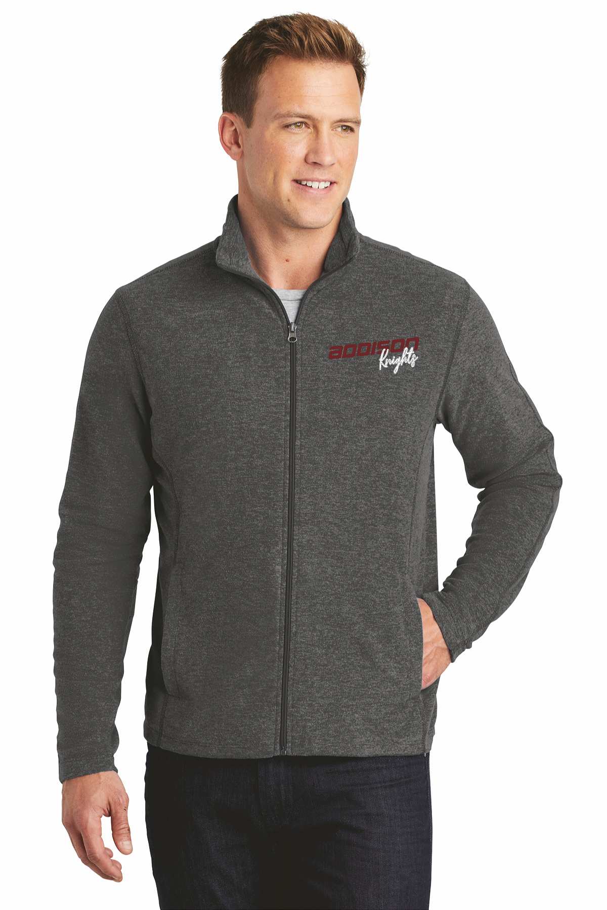 Addison Knights Port Authority® Heather Microfleece Full-Zip Jacket F235