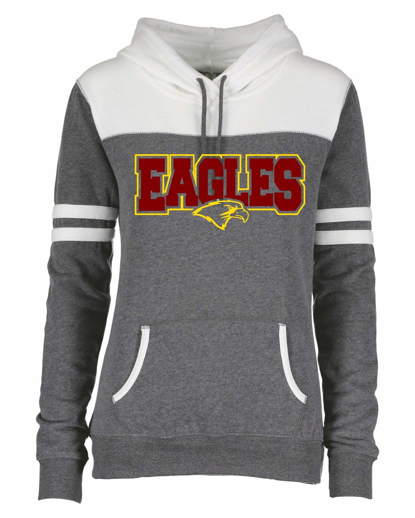 WayCo Eagles EZ371 Enza Ladies Varsity Fleece Pullover Hood
