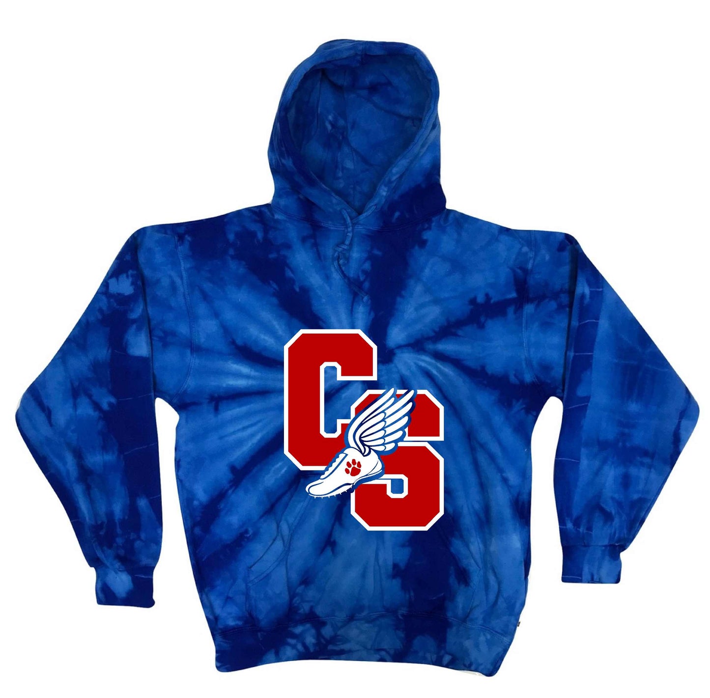 Campbell-Savona Track 8777 Royal Spider Tie Dye Hooded Sweatshirt