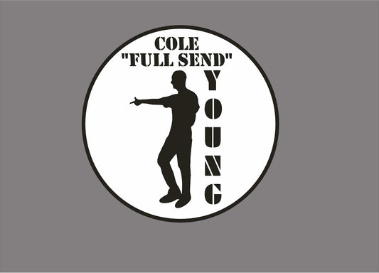 Cole Young Black and White Circle Decal 5"