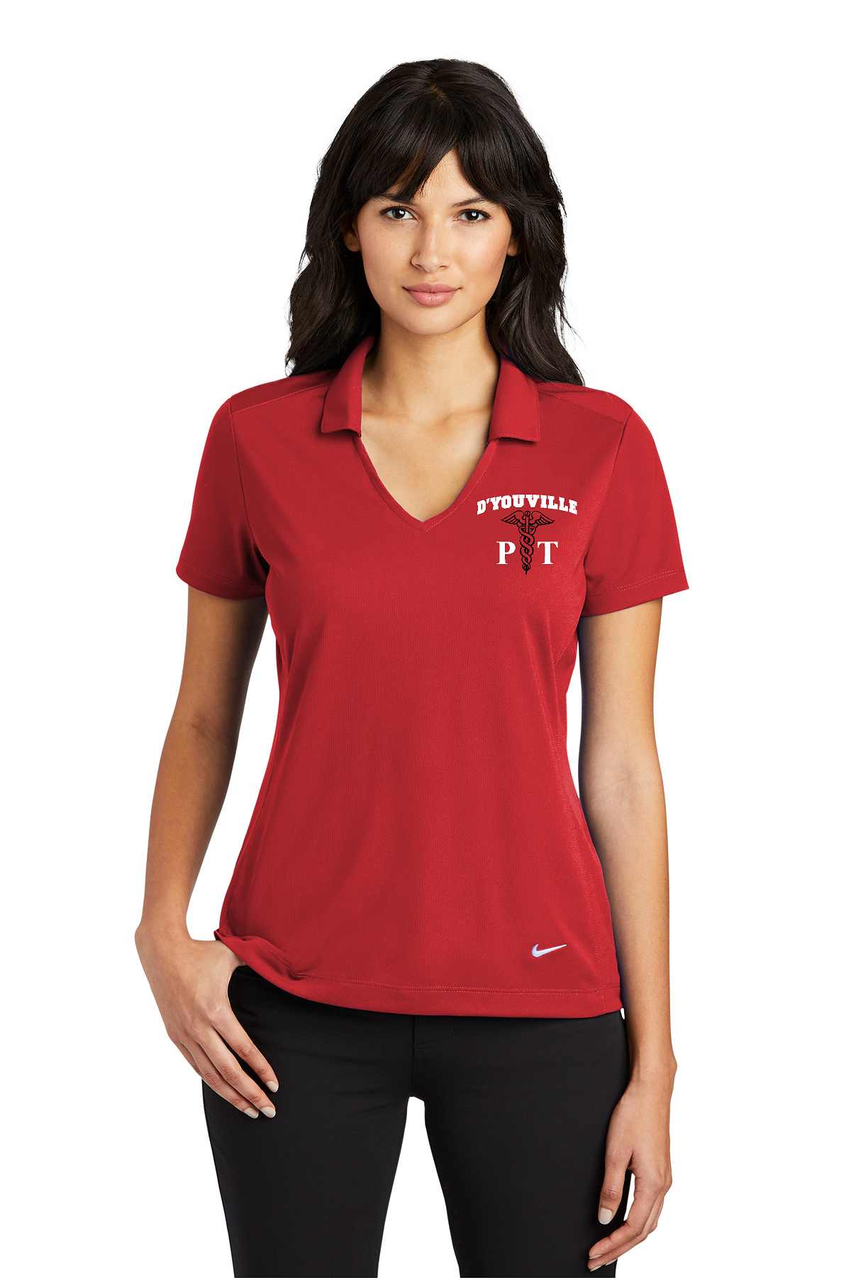 D'Youville Physical Therapy 637165 Nike Ladies Dri-FIT Vertical Mesh Polo