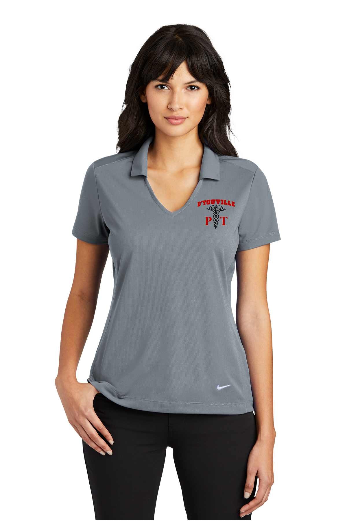 D'Youville Physical Therapy 637165 Nike Ladies Dri-FIT Vertical Mesh Polo