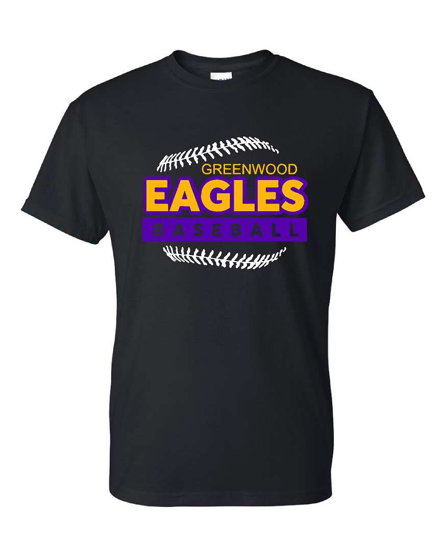 Forever 6ix Apparel Greenwood Eagles Baseball Tshirt 8000 Unisex Adult/Youth Adult L / Gold