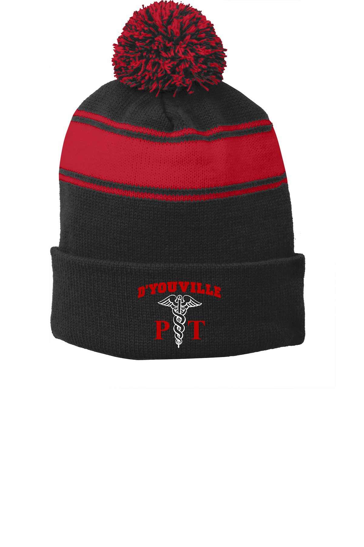 D'Youville Physical Therapy STC28 Sport-Tek® Stripe Pom Pom Beanie