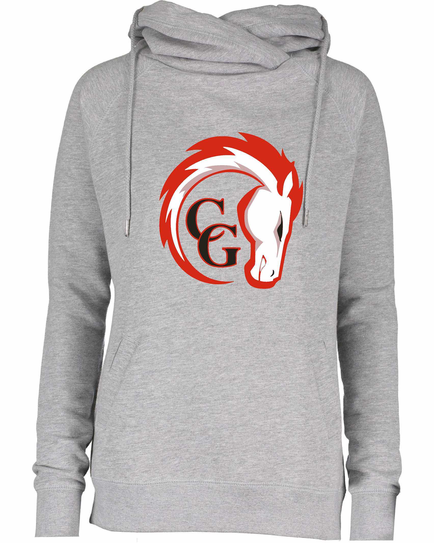 CG Chargers Ladies Light Heather Gray Cowl Neck hoodie, EZ329 – Forever 6ix  Apparel