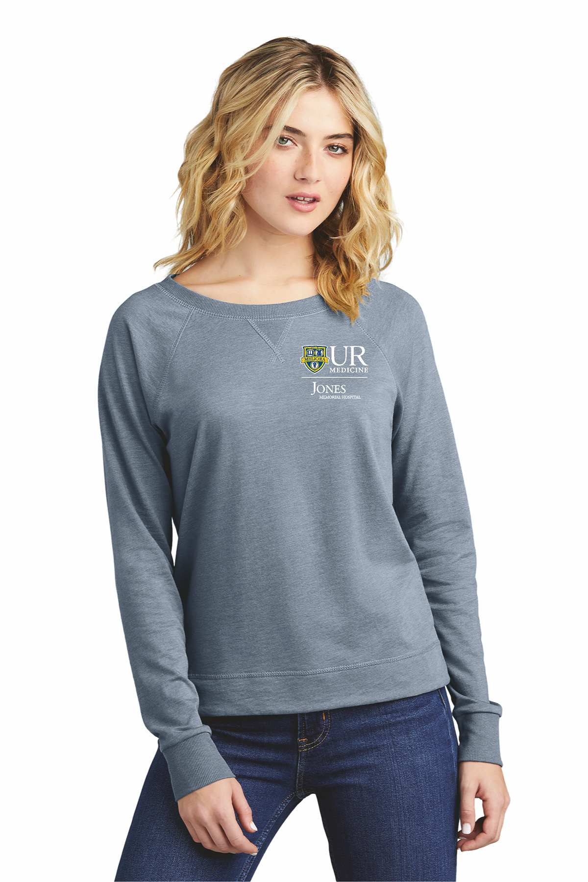 UofR DT672 District® Women’s Featherweight French Terry™ Long Sleeve Crewneck