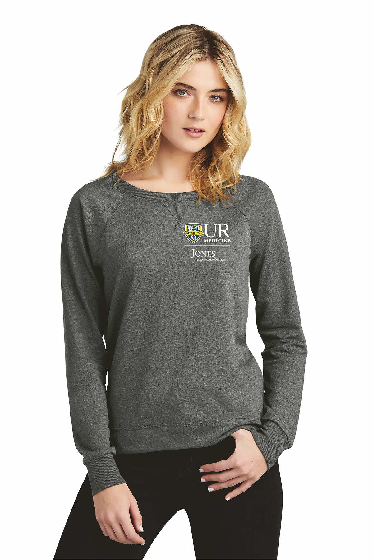 UofR DT672 District® Women’s Featherweight French Terry™ Long Sleeve Crewneck