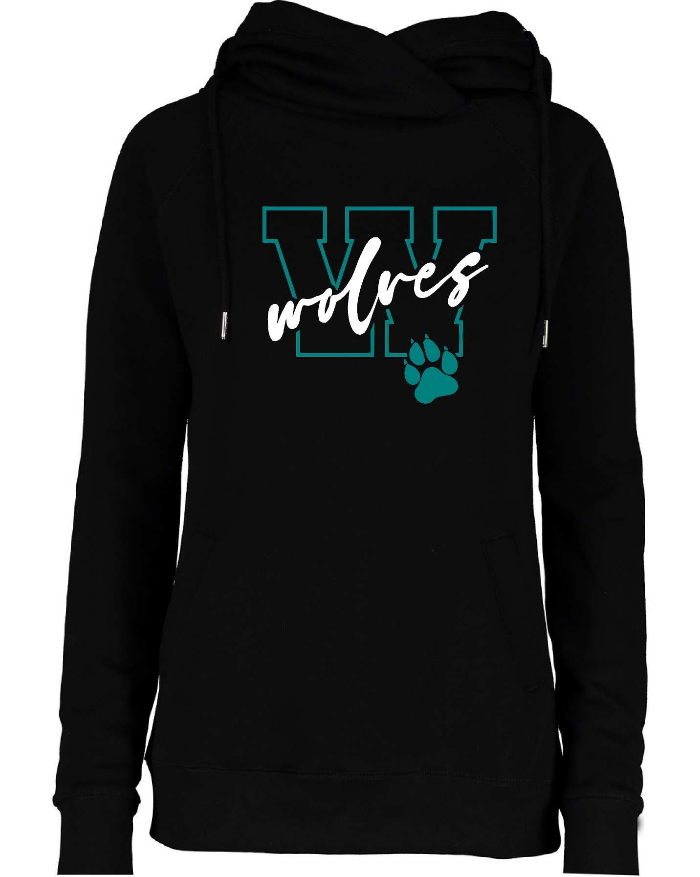 Arkport-Canaseraga **More Designs** Wolves Ladies Cowl Neck hoodie, EZ329