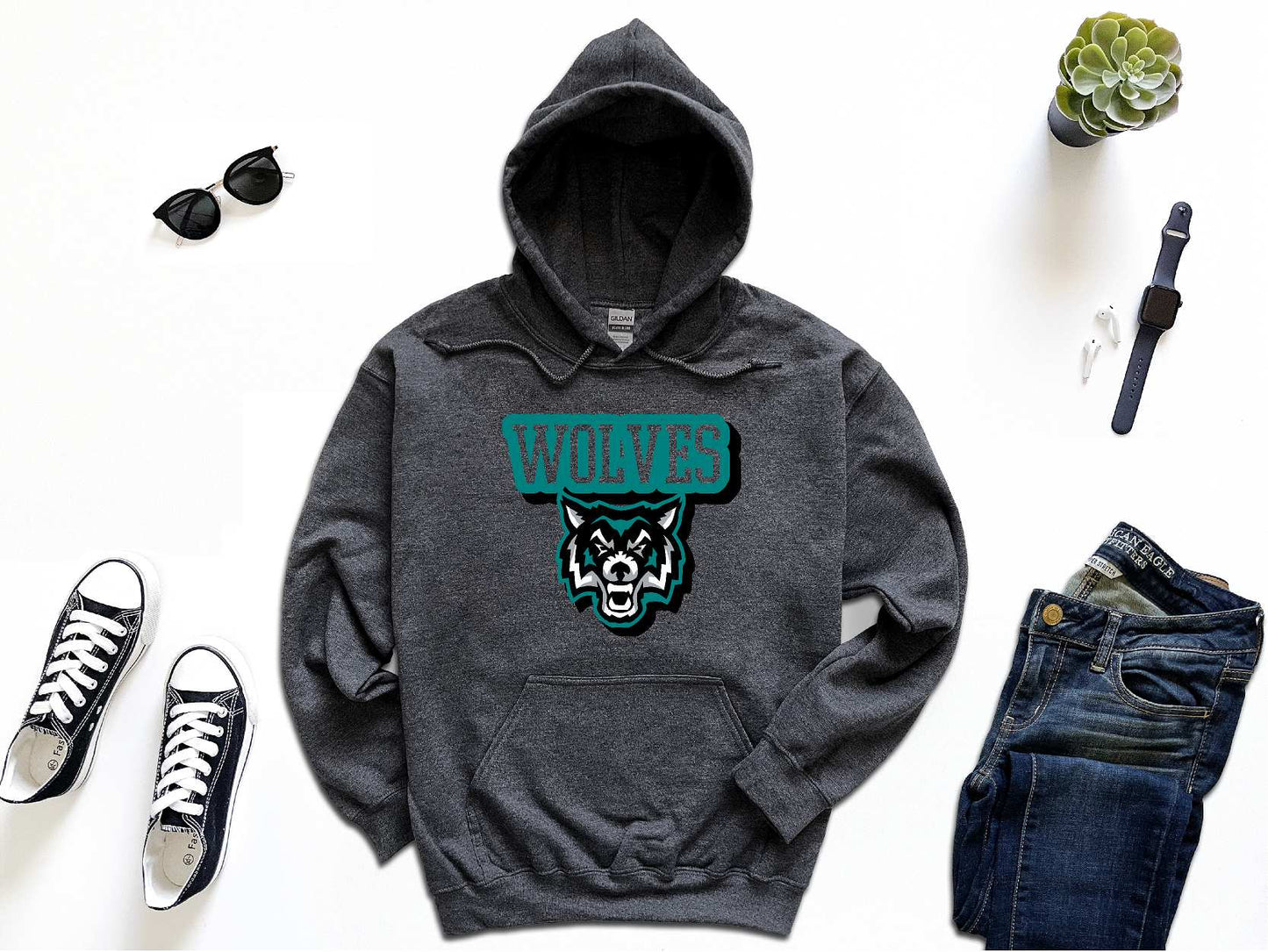 Arkport-Canaseraga Wolves Hoodie, Unisex Gildan18500