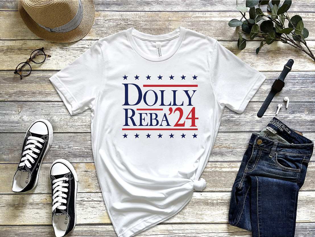 Dolly Reba Election Gildan unisex 8000 white