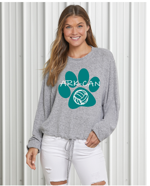 ACV - EZ028 Enza® 02879 Ladies Hacci Tunnel Drawstring Pullover