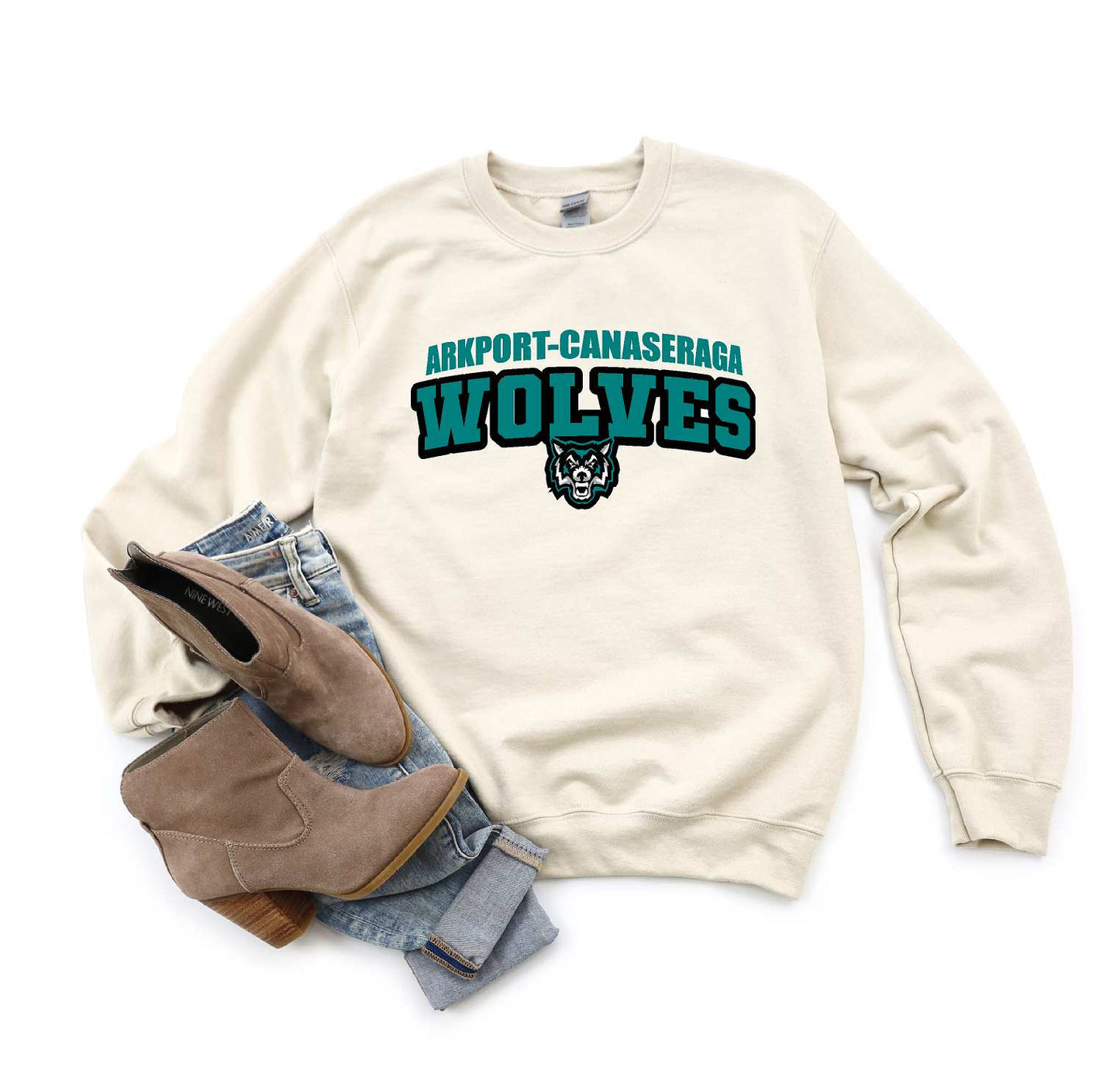 Arkport-Canaseraga Wolves Cream Crewneck 18000
