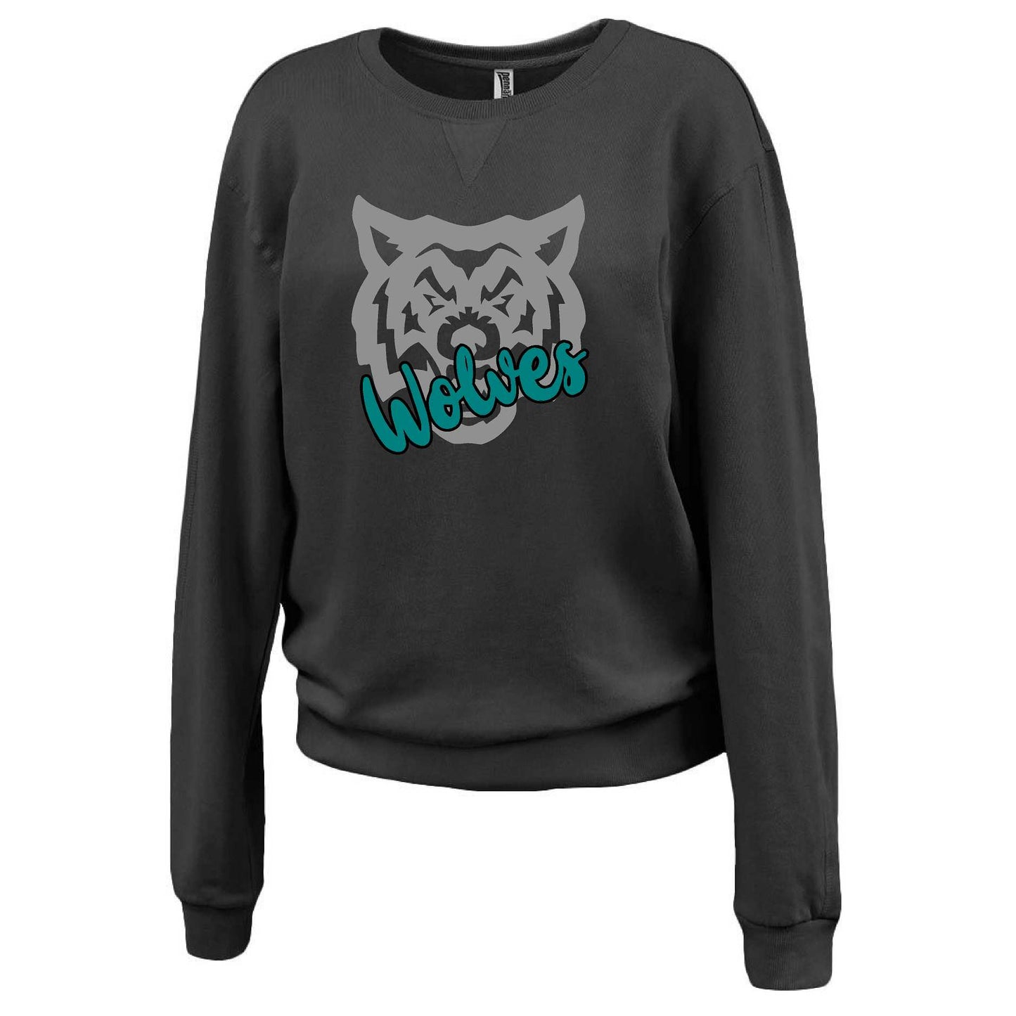 Arkport-Canaseraga Wolves Pennant Ladies Crewneck 8332