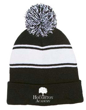 Pom Pom Striped Beanie