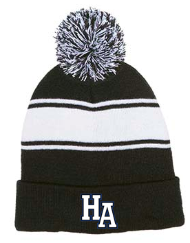 Pom Pom Striped Beanie