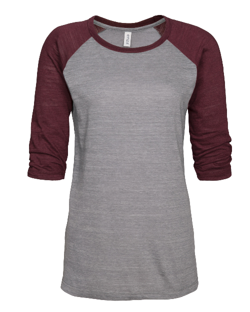 BCOJ EZ074 Enza® 07479 Ladies Vintage Triblend Raglan Baseball Tee