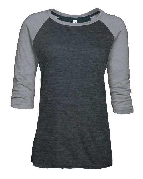 BCOJ EZ074 Enza® 07479 Ladies Vintage Triblend Raglan Baseball Tee