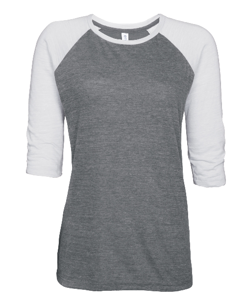 BCOJ EZ074 Enza® 07479 Ladies Vintage Triblend Raglan Baseball Tee