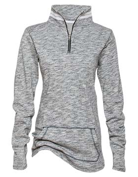 BCOJ EZ096 Enza® 096 Ladies Marled Cadet Collar Pullover