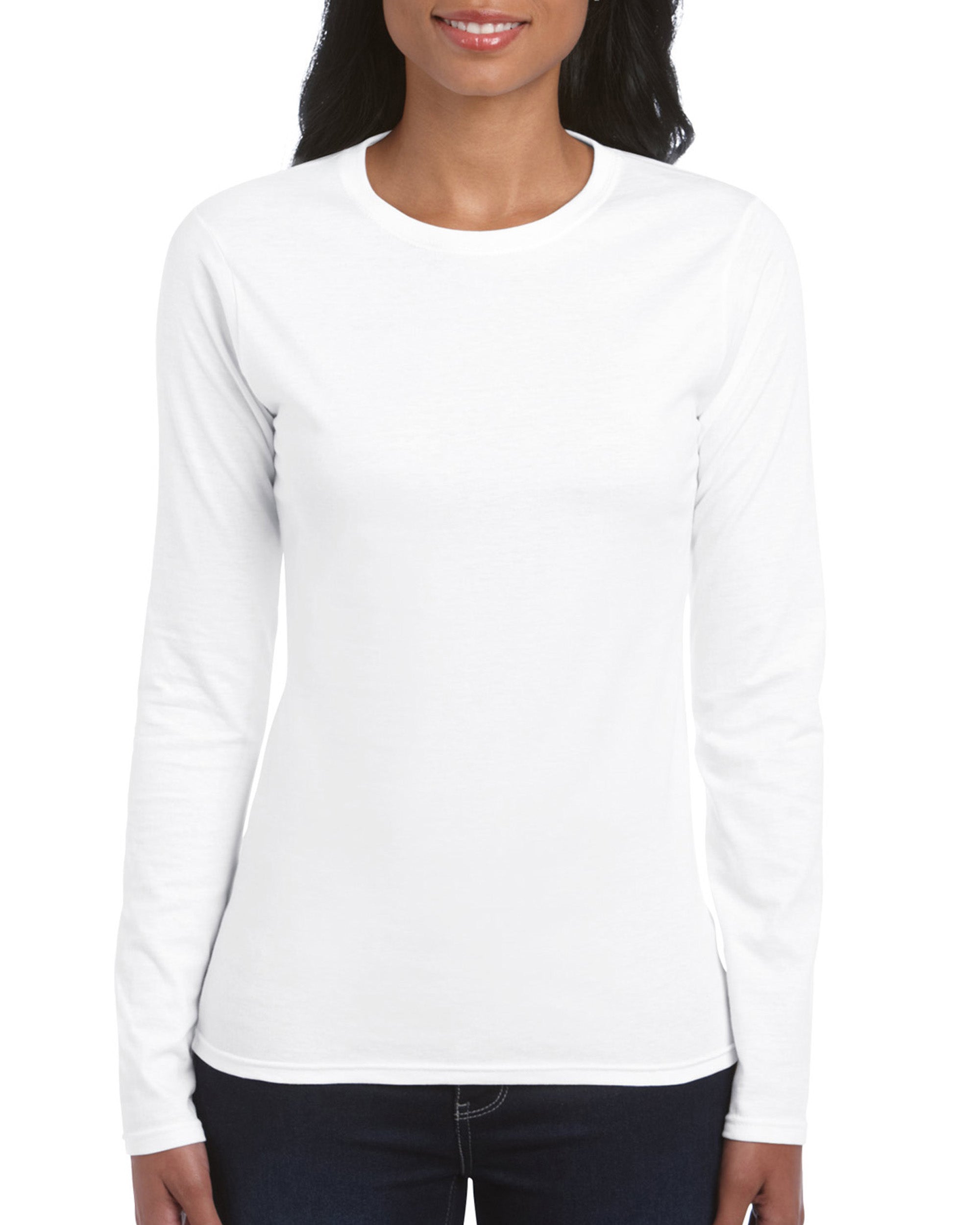 Cal-Mum GD055 White Gildan® 64400L Softstyle® Ladies' Long Sleeve