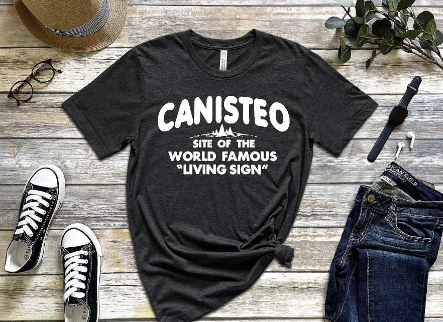 Welcome to Canisteo Living Sign Unisex adult or youth Bella tshirt BC3001