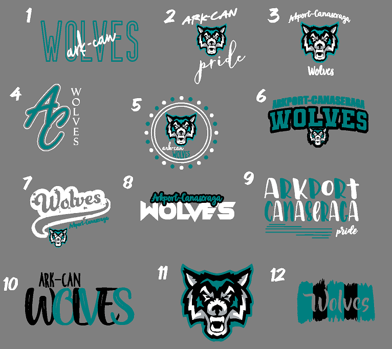 Arkport-Canaseraga Wolves Black tshirt cv207