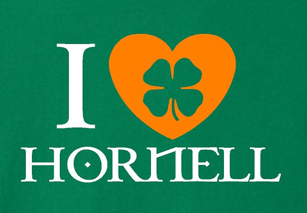 I heart Hornell St Pat's Green Tshirt 8000 Gildan Unisex