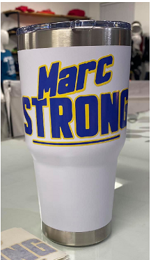 Marc Strong Stainless Steel Tumbler 30oz in white