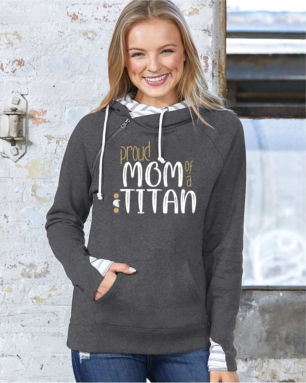 AP Avoca-Prattsburgh Ladies Enza Zip Shoulder Hoodie EZ383