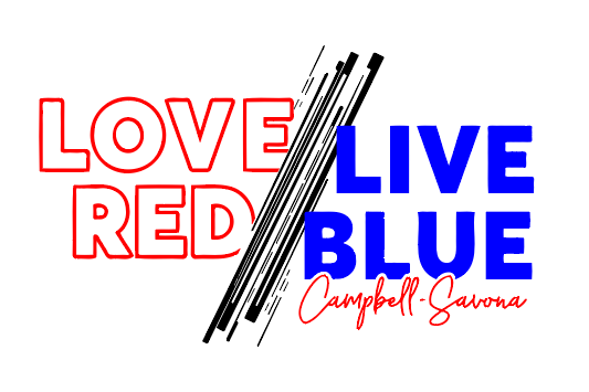 Campbell Savona Love Red Live Blue Bella hoodie - unisex BC3719