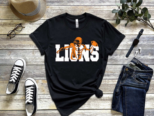 Wellsville Lion Football Unisex Gildan tshirt, black 8000