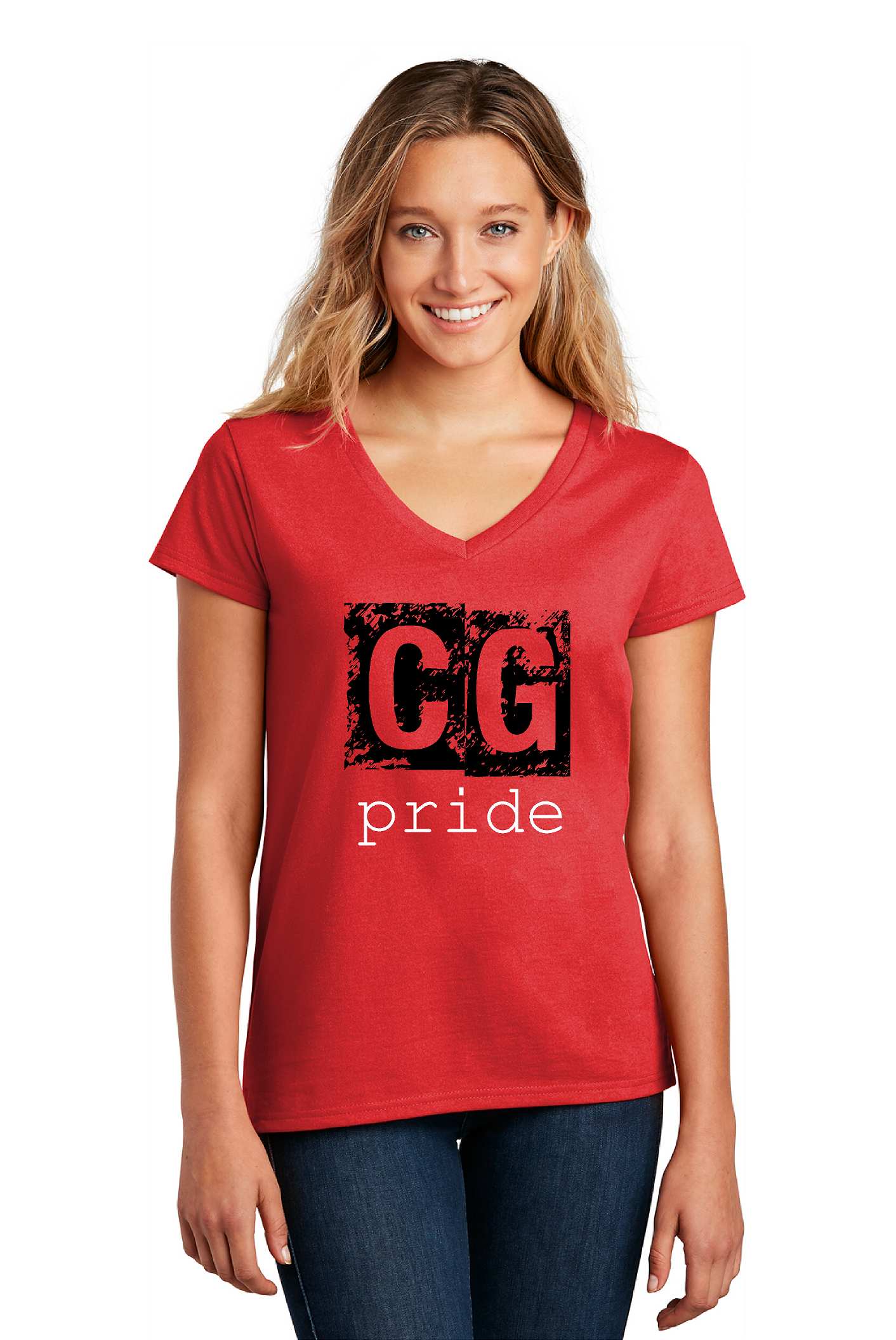 Ladies CG Colorguard shirt DT8001 District ® Women’s Re-Tee ® V-Neck