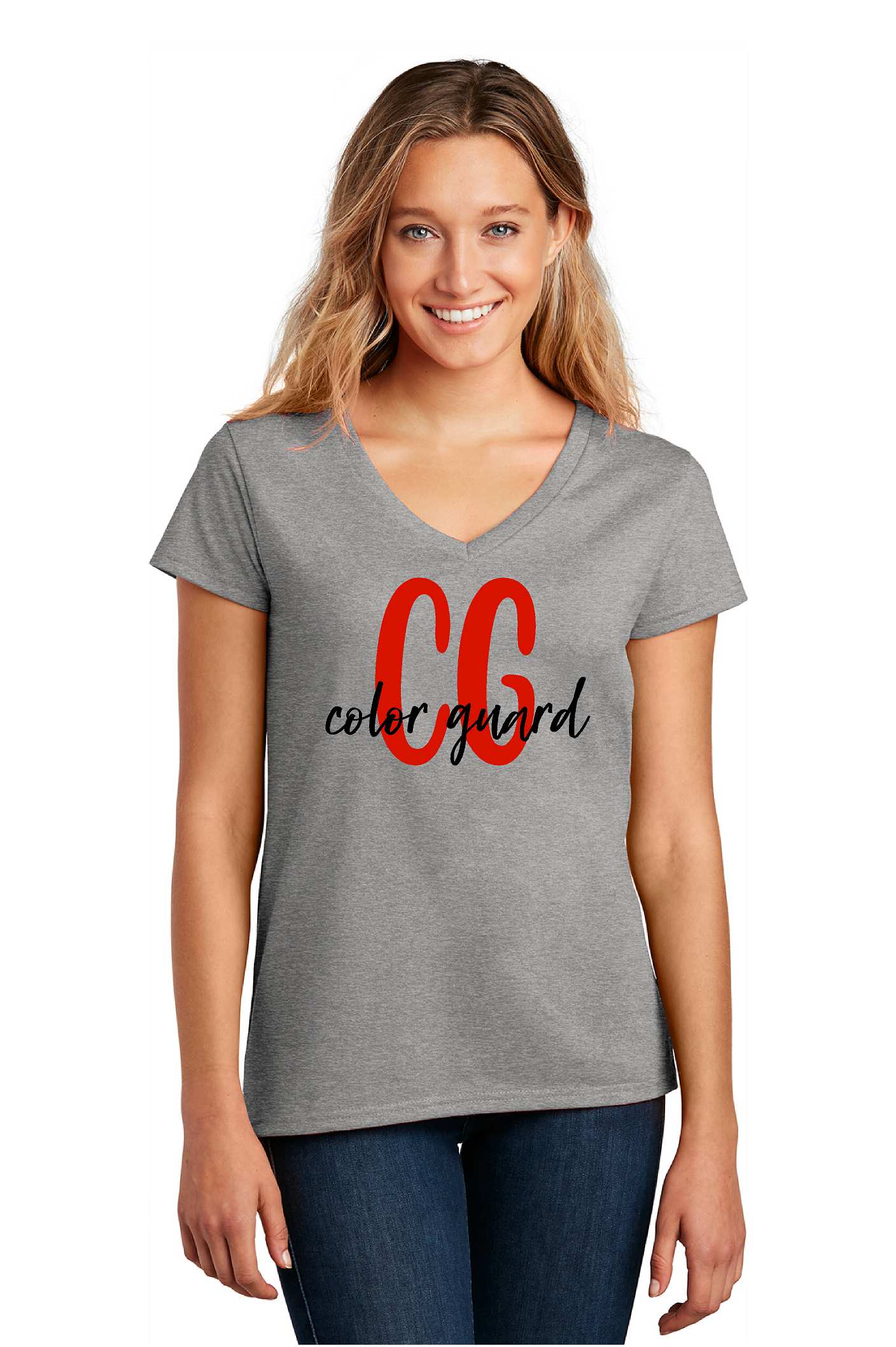 Ladies CG Colorguard shirt DT8001 District ® Women’s Re-Tee ® V-Neck
