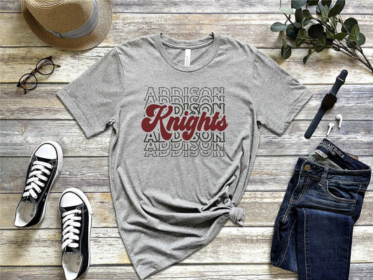 Addison Knights Heather Gray Bella Unisex tshirt BC3001CVC