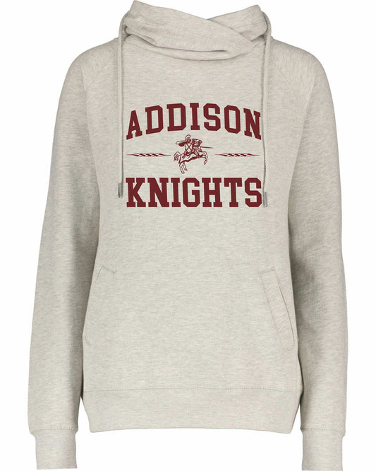 Addison Knights Ladies Cream Cowl Neck hoodie, EZ329