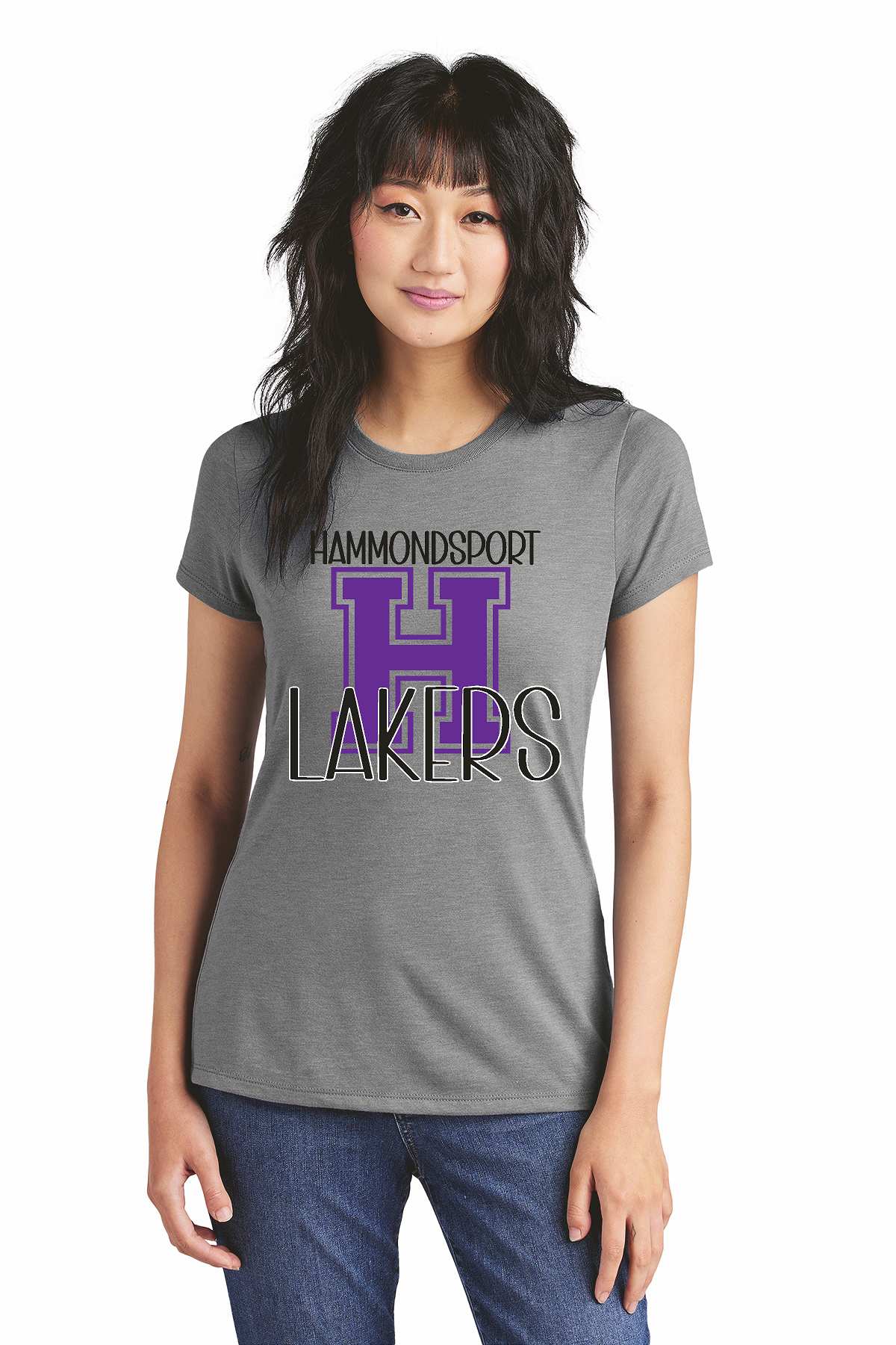 Hammondsport Lakers DM130L District ® Women’s Perfect Weight ® Tee gray