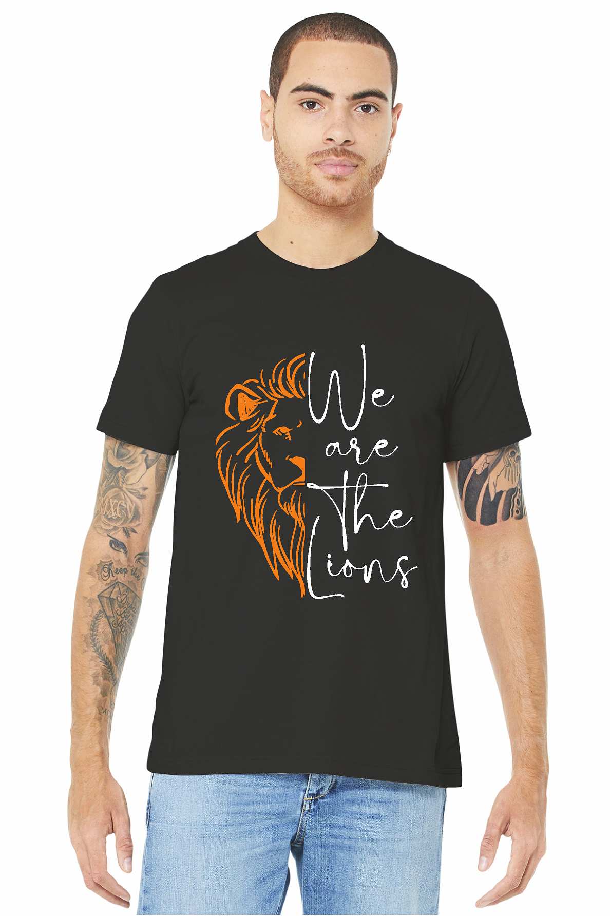 Wellsville Lions half face Unisex Gildan tshirt, black 8000