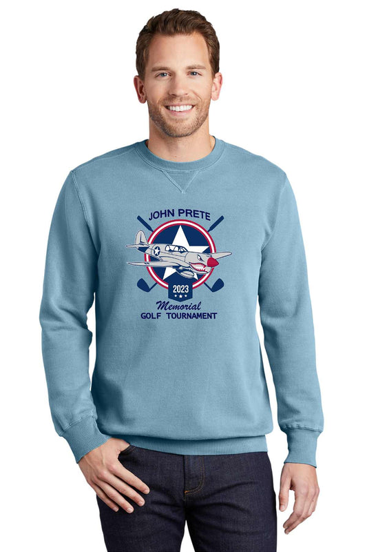 John Prete Memorial PC098 Port & Company® Beach Wash® Garment-Dyed Crewneck Sweatshirt