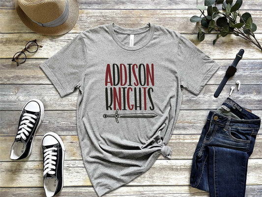 Addison Knights Heather Gray DT6000 District Unisex tshirt