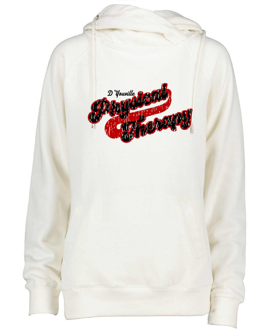 D'Youville Physical Therapy EZ329 Enza® 32979 Ladies Classic Fleece Funnel Neck Pullover Hood