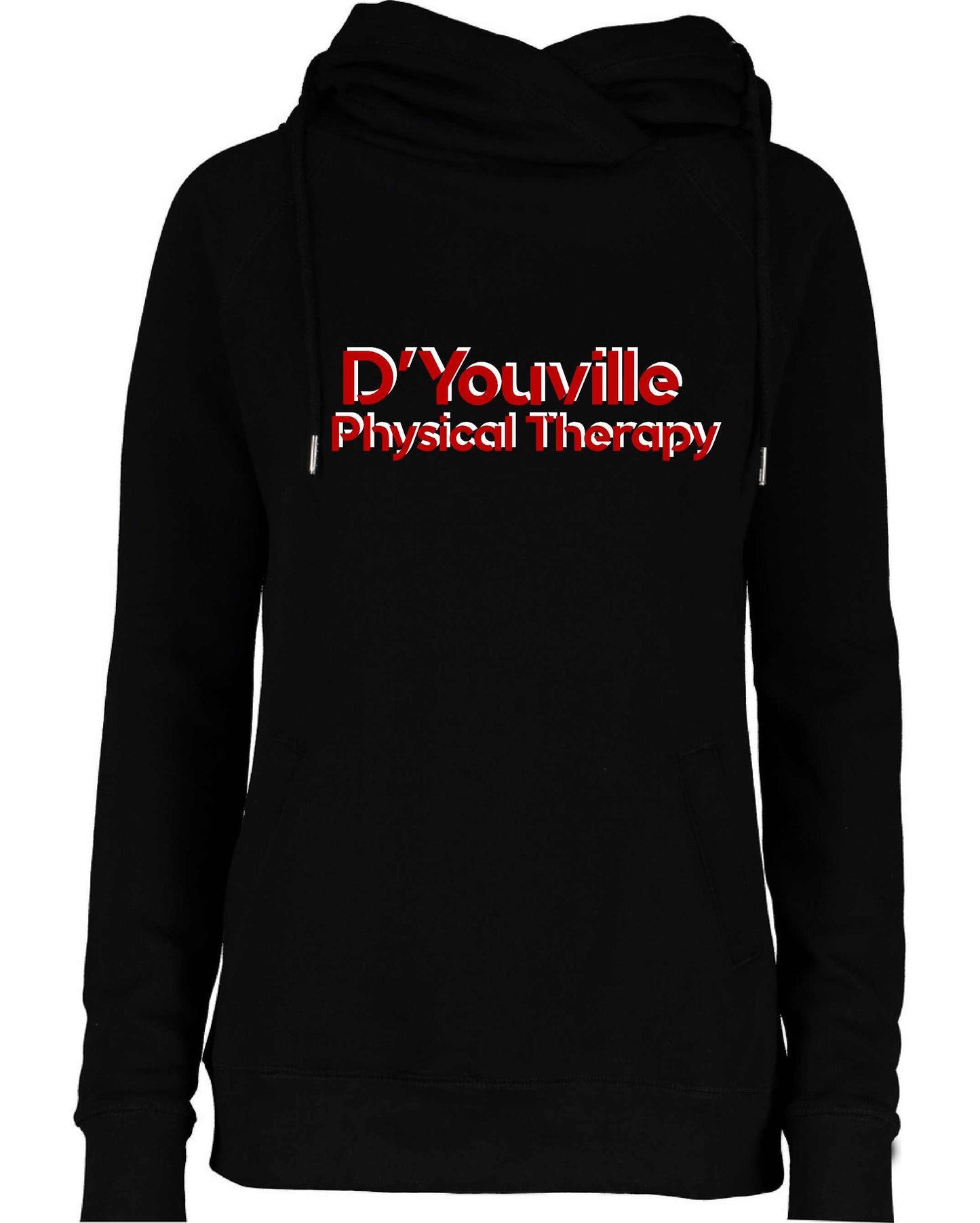 D'Youville Physical Therapy EZ329 Enza® 32979 Ladies Classic Fleece Funnel Neck Pullover Hood