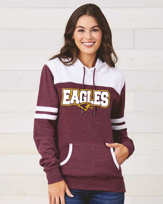 WayCo Eagles EZ371 Enza Ladies Varsity Fleece Pullover Hood