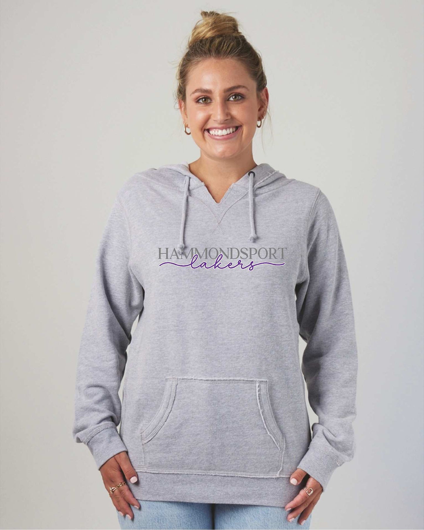 Hammondsport Lakers Enza® Ladies V-Notch Fleece purple Pullover Hood EZ395