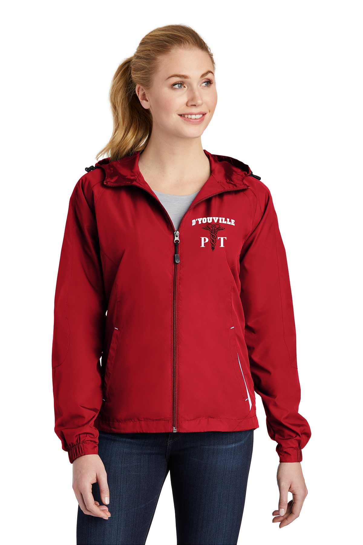 D'Youville Physical Therapy Sport-Tek® Ladies Colorblock Hooded Raglan Jacket