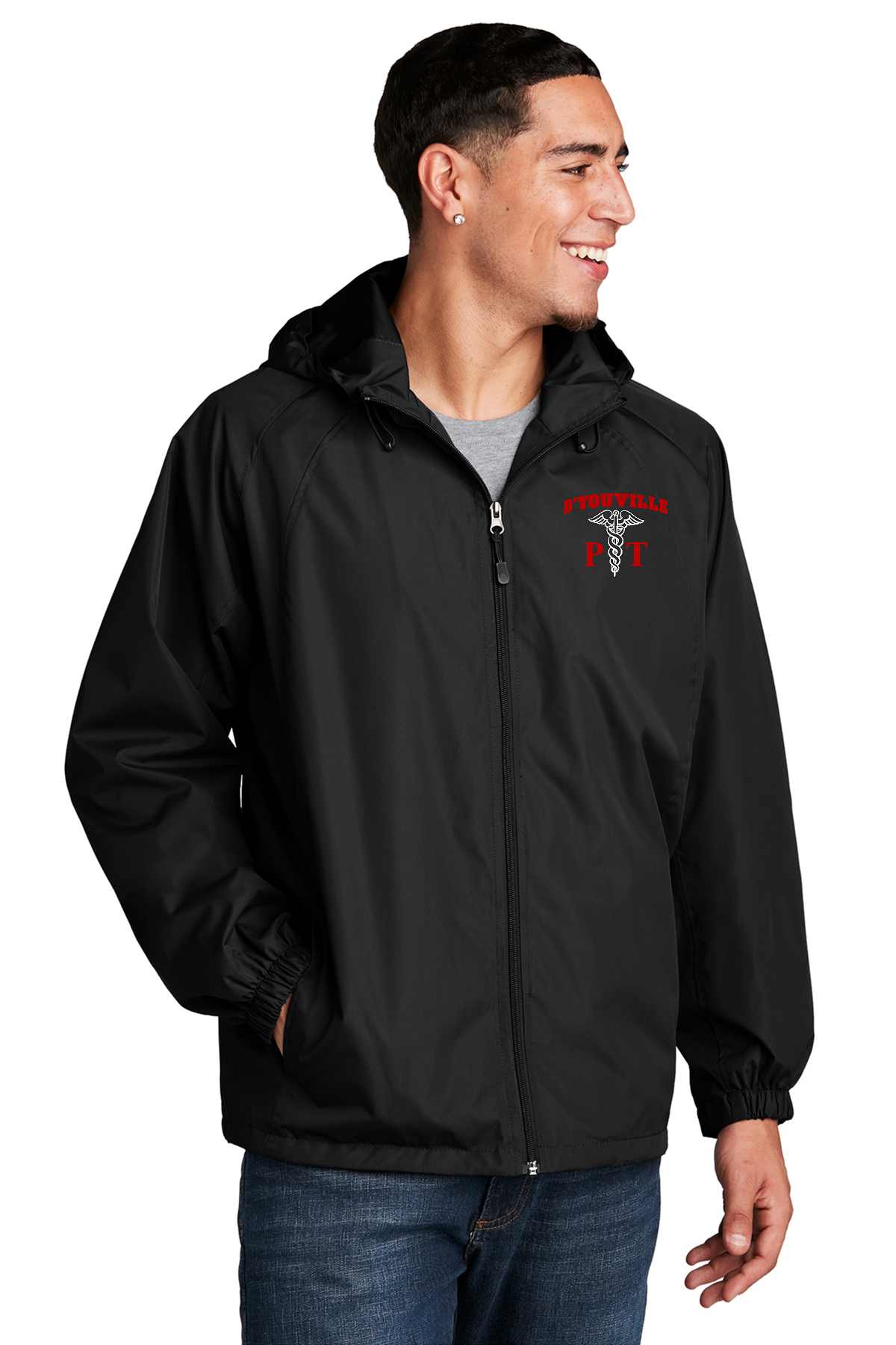 D'Youville Physical Theraphy JST73 Sport-Tek® Hooded Raglan Jacket