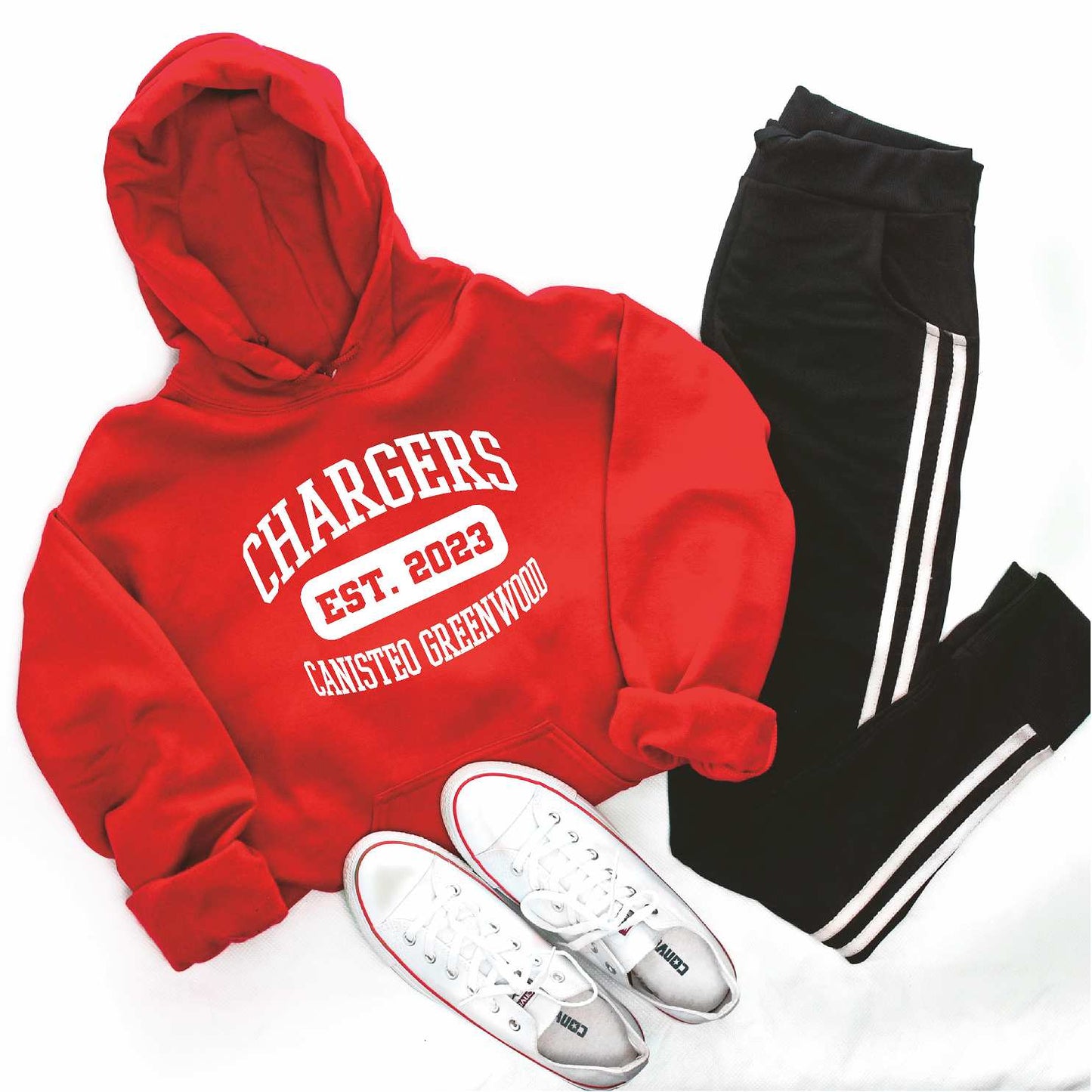 CG Chargers Est Hoodie, Gildan 18500 Unisex, Youth and Adult