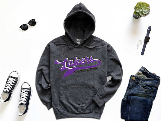 Hammondsport Lakers Unisex Gray Hoodie 18500