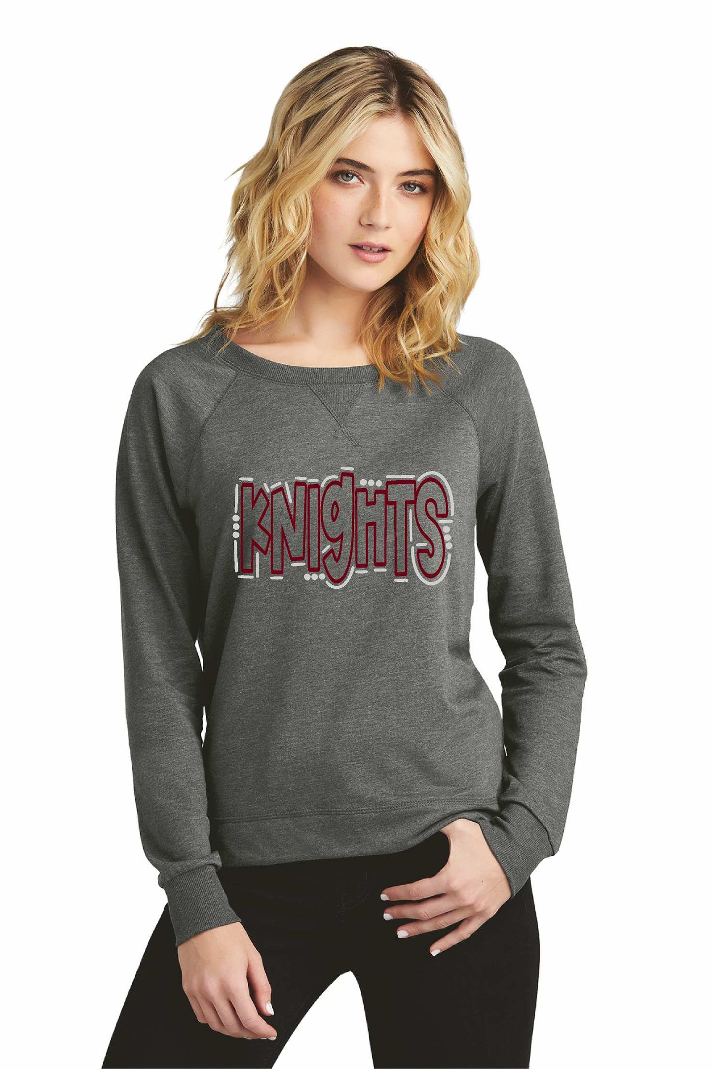 Addison Knights DT672 District® Women’s Featherweight French Terry™ Long Sleeve Crewneck