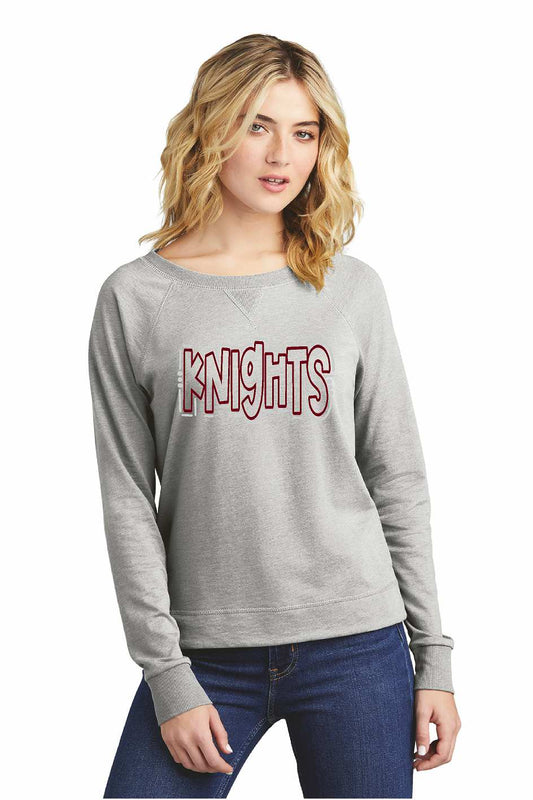 Addison Knights DT672 District® Women’s Featherweight French Terry™ Long Sleeve Crewneck