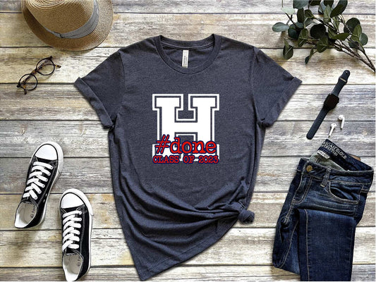 Hornell graduation tshirt heather navy Bella Canvas Unisex BC3001CVC